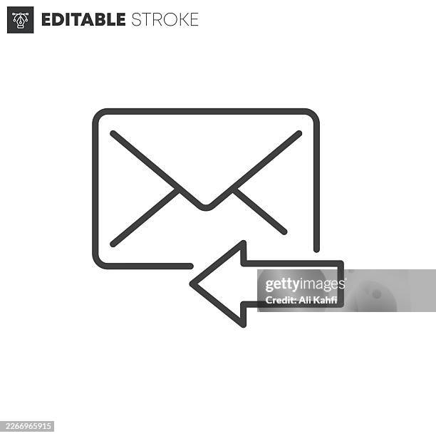 reply thin line icons collection. editable stroke. vector illustration. - direct mail postcard stock illustrations