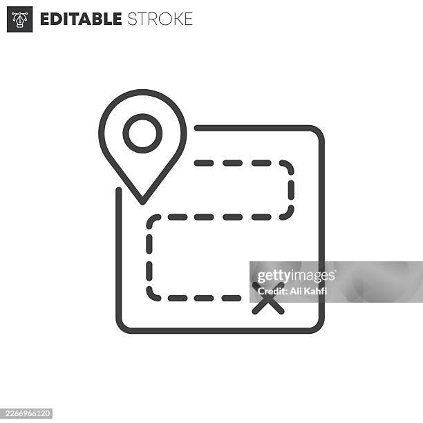 map route thin line icons collection. editable stroke. vector illustration. - clear path concept stock illustrations