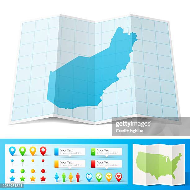 pocahontas county, west virginia map with location pins on white background - modified layouts stock illustrations