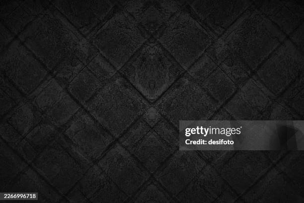 blank empty old retro vintage rough dark gray glowing elegant black painted grunge textured full frame brick stone wall vector background with all over crisscross checked pattern like sidewalk, pavement, rough parking floor - backyard background stock illustrations