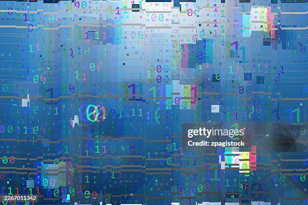 binary code glitch background, digital error distortion - corruption stock pictures, royalty-free photos & images