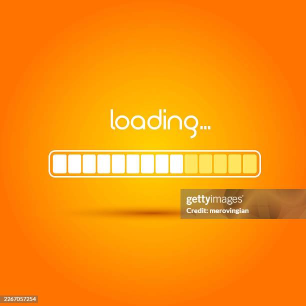 loading progress bar file upload / processing status concept - retro loading bar stock illustrations