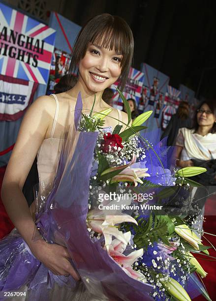 Actress Fann Wong arrives at the premiere of "Shanghai Knights" at the El Capitan Theatre on February 3, 2003 in Los Angeles, California.
