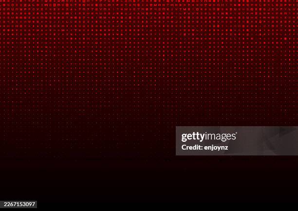 digital halftone characters red danger warning gradient background - risk matrix stock illustrations
