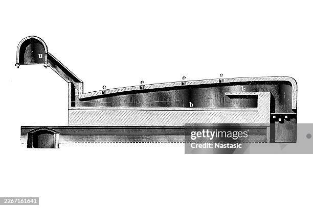 рeverberatory roasting furnace - carbon capture stock illustrations