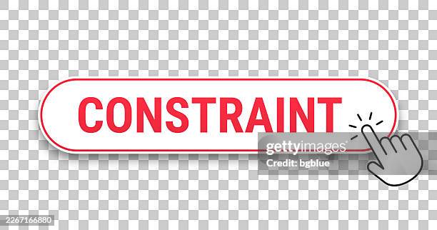 constraint - 3d click web button with hand cursor on blank background - box trap stock illustrations