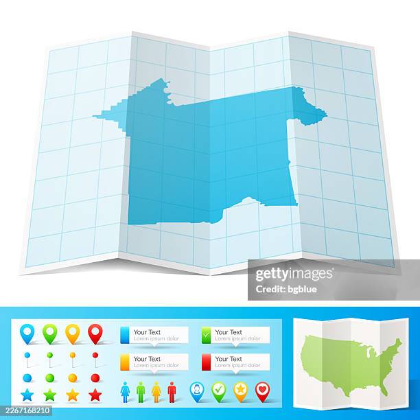 rapides parish, louisiana map with location pins on white background - alexandria louisiana stock illustrations