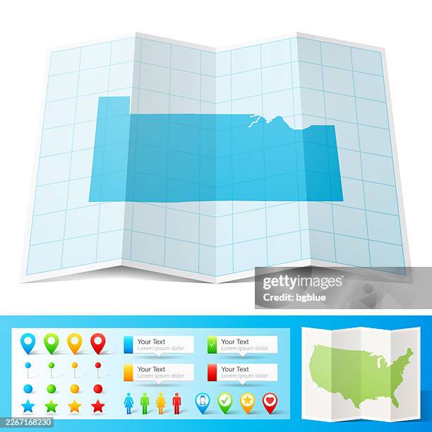 sandusky county, ohio map with location pins on white background - sandusky ohio stock illustrations