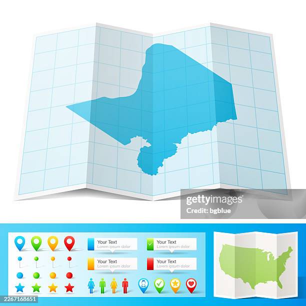 cabell county, west virginia map with location pins on white background - huntington west virginia stock illustrations