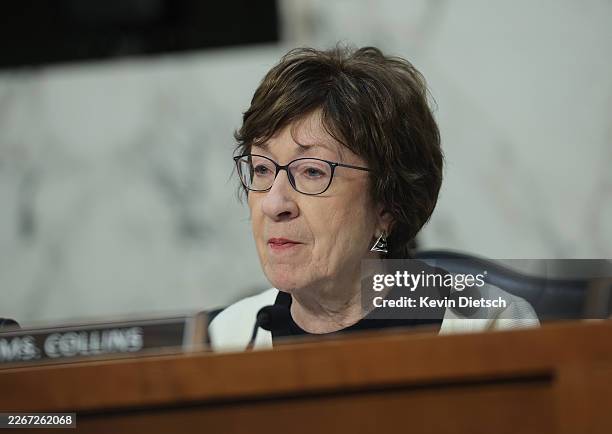 Sen. Susan Committee participates in a Senate Intelligence Committee hearing on worldwide threats in the Hart Senate Office Building on March 18,...