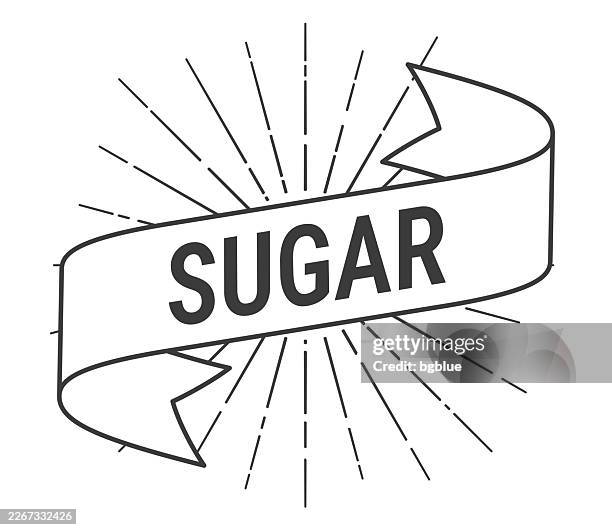 sugar - banner with sunbursts on white background - sugarcane stock illustrations