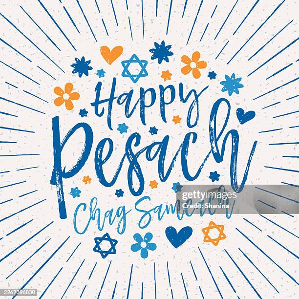 passover square greeting card - blue color - white background - passover pattern stock illustrations