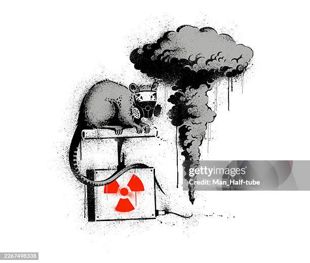 nuclear explosion graffiti - apocalypse background stock illustrations