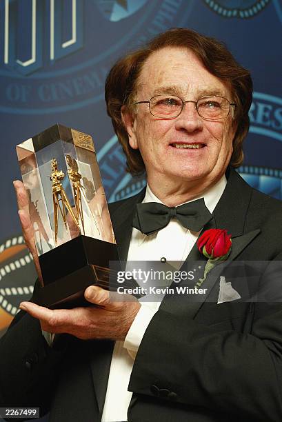 Bill Butler, ASC, poses with his Lifetime Achievement Award at the American Society of Cinematographers 17th Annual Outstanding Achievement Awards at...