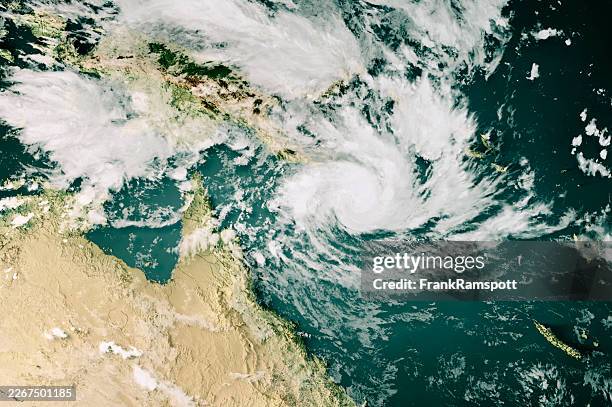 cyclone narelle 20260318 cloud map 3d render color - tropical storm stock pictures, royalty-free photos & images