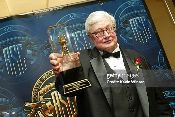 Film Critic Roger Ebert receives a special award of recognition at the American Society of Cinematographers 17th Annual Outstanding Achievement...