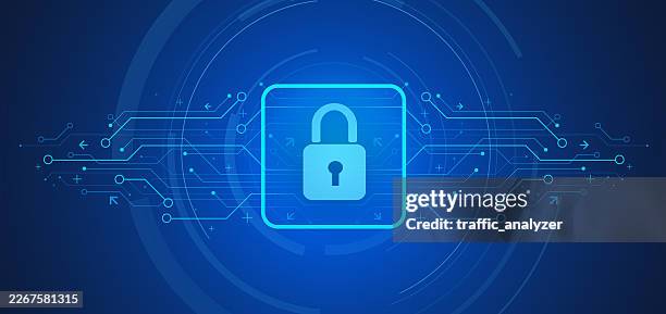 abstract technical security background - cyber security lock stock illustrations