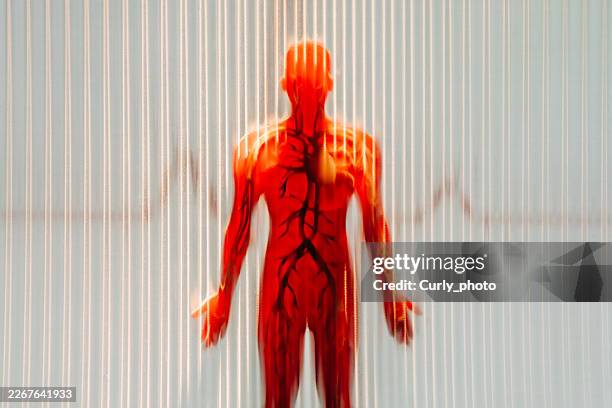 this abstract medical visualization represents cardiovascular health, vitality, and biotechnology. - entzündung stock-fotos und bilder