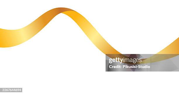 abstract gold wavy ribbon curve design minimalist background - anniversary card stock illustrations