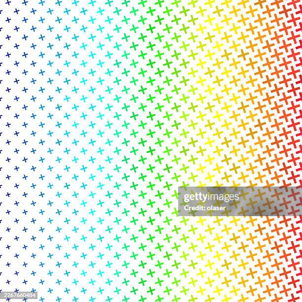 rainbow gradient pattern of plus shapes - key duplication stock illustrations