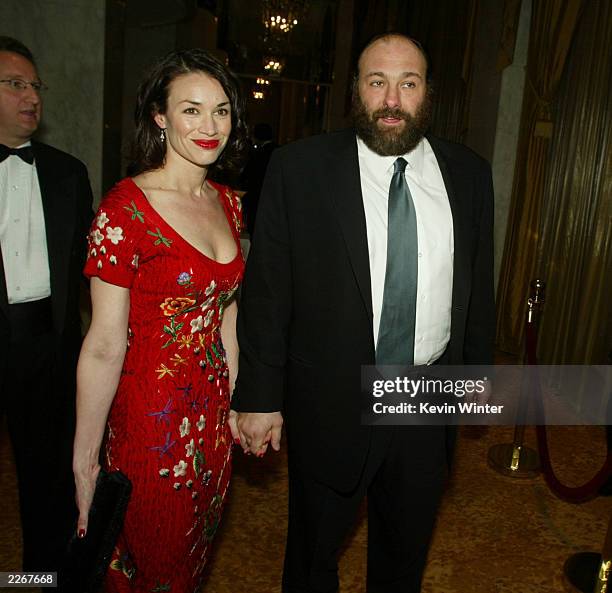 Actor James Gandolfini with his girlfriend Laura Somoza arrive for the 5th Annual Costume Designers Guild Awards at the Beverly Wilshire Hotel on...