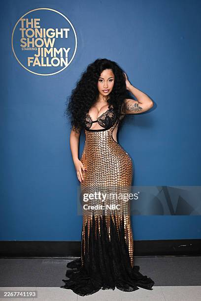 Episode 2271 -- Pictured: Rapper Cardi B poses backstage on Tuesday, March 24, 2026 --