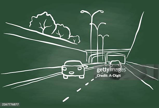 highway - bridge perspective stock illustrations