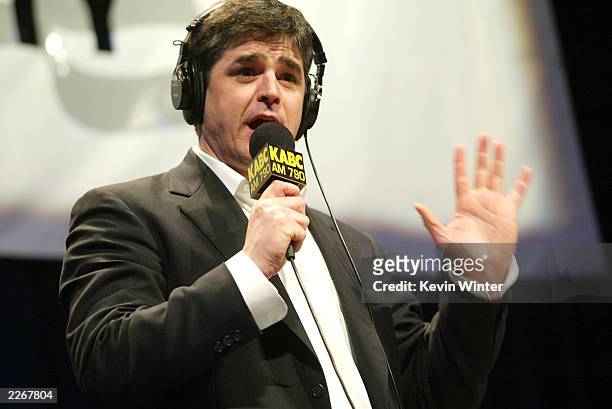 Radio talk host Sean Hannity does his show live in front of an audience as Talkradio 790 KABC presents the "Hannitization Tour '03 Sean Hannity...