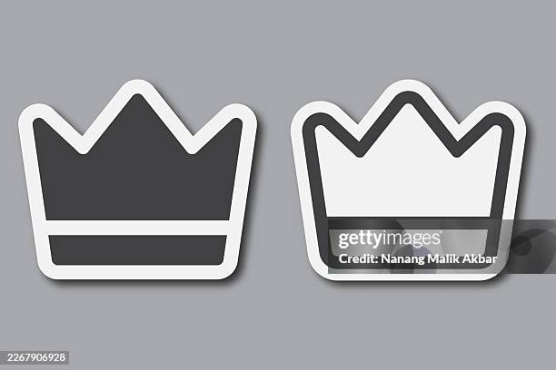 premium or crown sticker icon set - folded clothes vector stock illustrations
