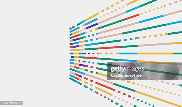 abstract colorful dashed dotted line minimal geometric design material background - data lines straight stock illustrations