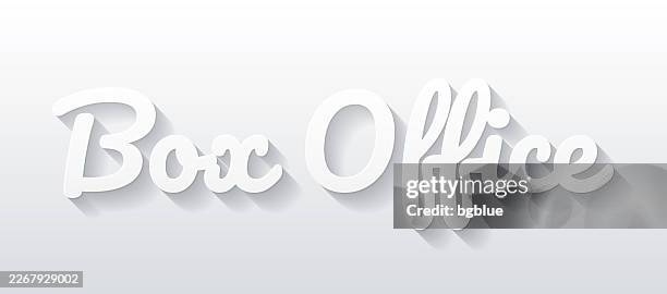 box office - flat design with paper cut effect on blank background - box office vector stock illustrations