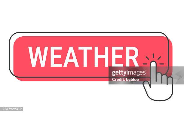 weather - click button with hand cursor on white background - observatory vector stock illustrations