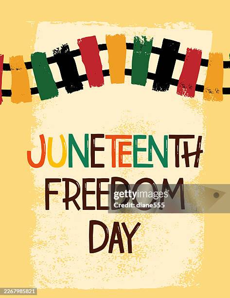 retro textured colorful juneteenth banner - underground poster stock illustrations