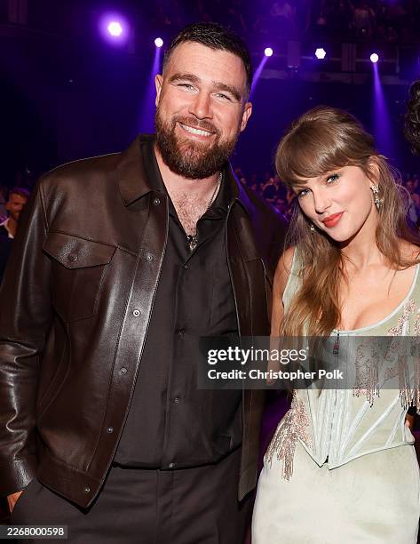 Travis Kelce and Taylor Swift at the 2026 iHeartRadio Music Awards held at Dolby Theatre on March 26, 2026 in Los Angeles, California.