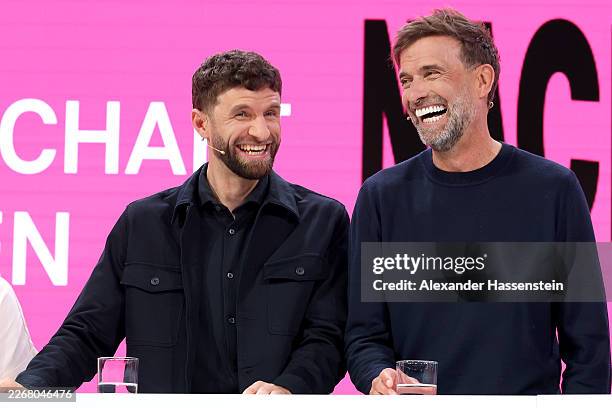 Thomas Müller attends with Jürgen Klopp the presentation of the MagentaTV team for the FUFA World Cup 2026 at DMC Production Germany GmbH on March...