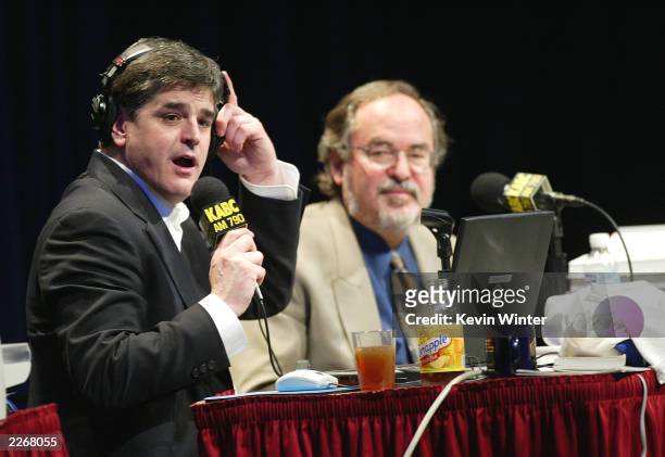Radio talk host Sean Hannity , with guest, author David Horowitz, does his show live in front of an audience as Talkradio 790 KABC presents the...