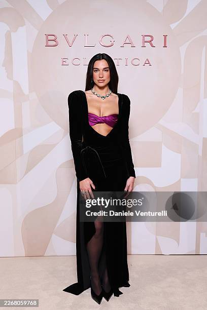 Dua Lipa attends the Bvlgari Eclettica High Jewelry And High-End Watches Event at Villa Arconati on March 23, 2026 in Bollate, Italy.