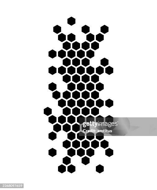 hexagon vertical group - bee hive stock illustrations