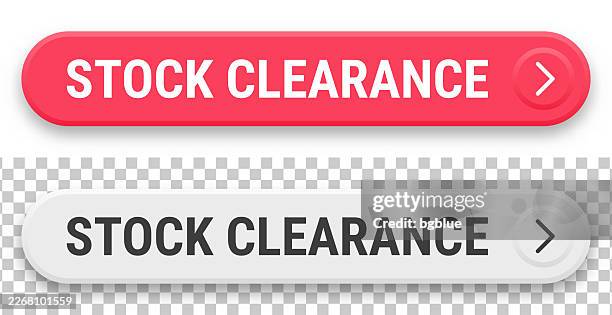stock clearance - 3d click web buttons on blank background - white empty warehouse stock illustrations