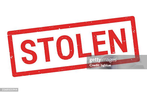 stolen - red rubber stamp on white background - identity theft stock illustrations