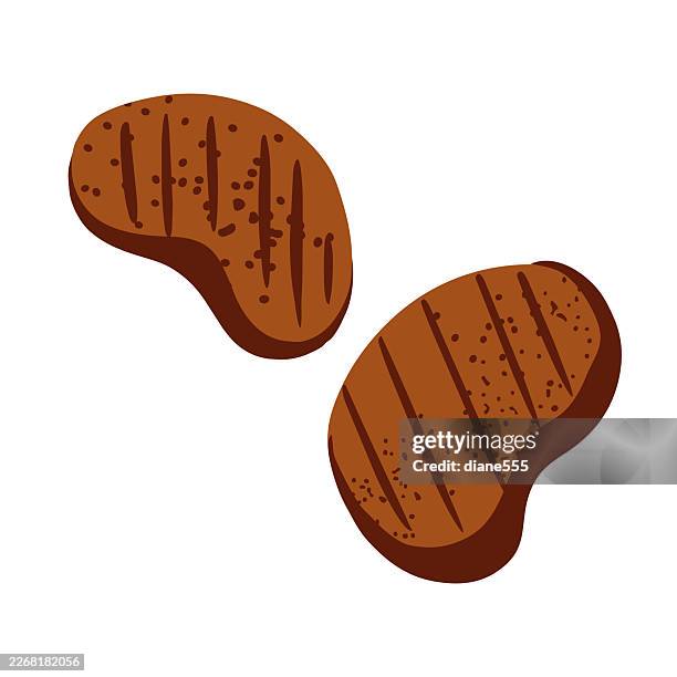bbq food icon steak - cooked steak isolated stock illustrations