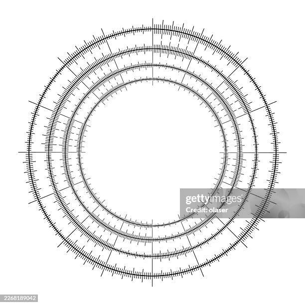 concentric circles with different markings on white background. - science technology engineering math stock illustrations