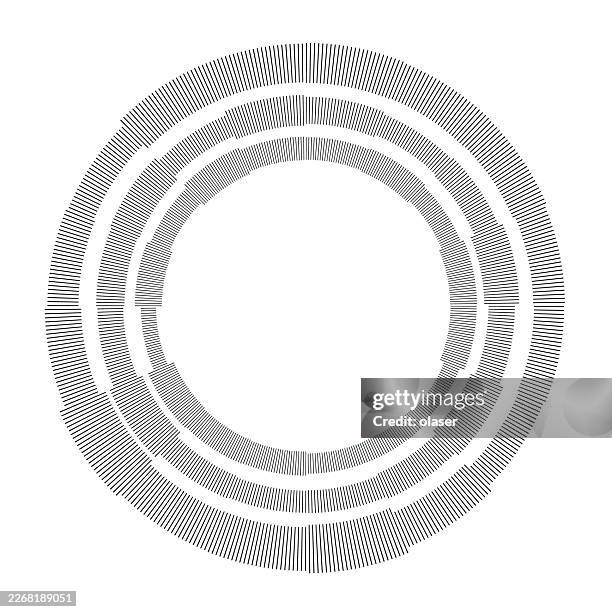geometric circular lines forming a concentric pattern - science technology engineering math stock illustrations