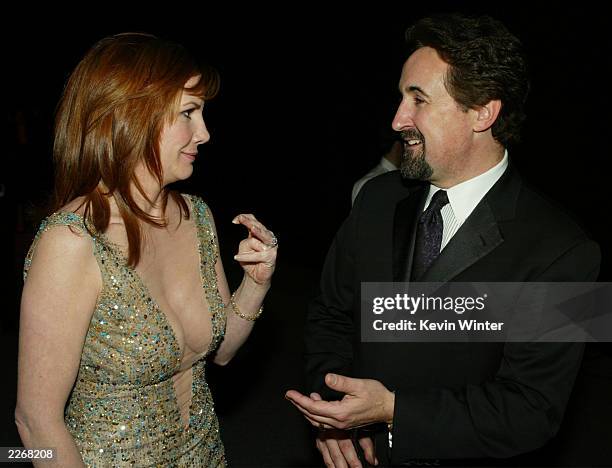 Actress/SAG President Melissa Gilbert and Academy of Television Arts & Sciences CEO Bryce Zabel talk during the 9th Annual Screen Actors Guild Awards...