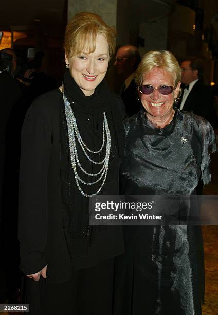 Designer Ann Roth and actress Meryl Streep arrive for the 5th Annual Costume Designers Guild Awards at the Beverly Wilshire Hotel on March 16, 2003...
