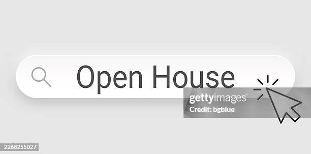 open house - search bar with cursor on blank background - open house stock illustrations