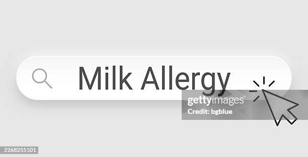 milk allergy - search bar with cursor on blank background - allergy testing stock illustrations