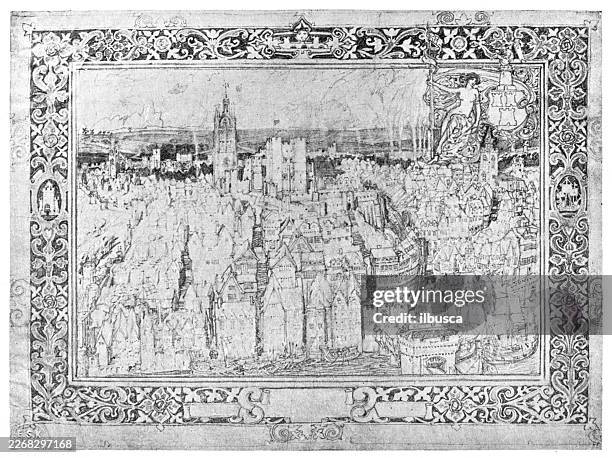 design for a wall hanging, by r j s bertram - wall tapestry stock illustrations