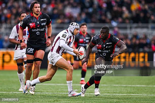 Louis Bielle-Biarrey of UBB during the Top 14 match between Lyon and Bordeaux at Matmut Stade de Gerland on March 28, 2026 in Lyon, France. Photo by...