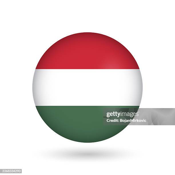 hungary round circle flag. vector - budapest stock illustrations